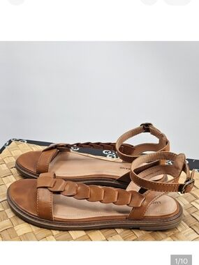 Braided Strappy Brown Sandals Size 9.5